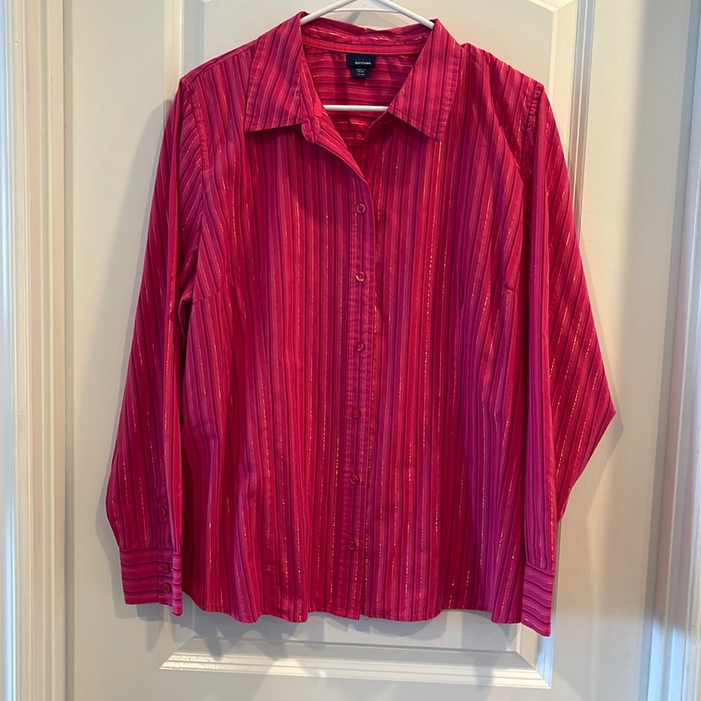 ⭐️ Pink & Gold Metallic Blouse ⭐️